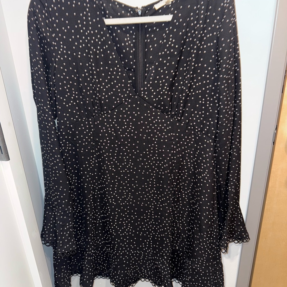 Lelis Black Polka Dot Dress Size L